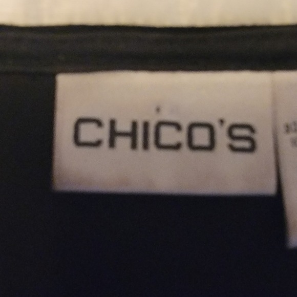 Chico's Black Velvet Tunic Top Women's 2/12/L 3/4 Sleeve Round Neck Minimalist - Picture 9 of 11